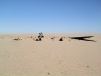 Vue de la carcasse de l'avion